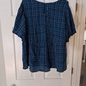 Loralette Navy Plaid Blouse